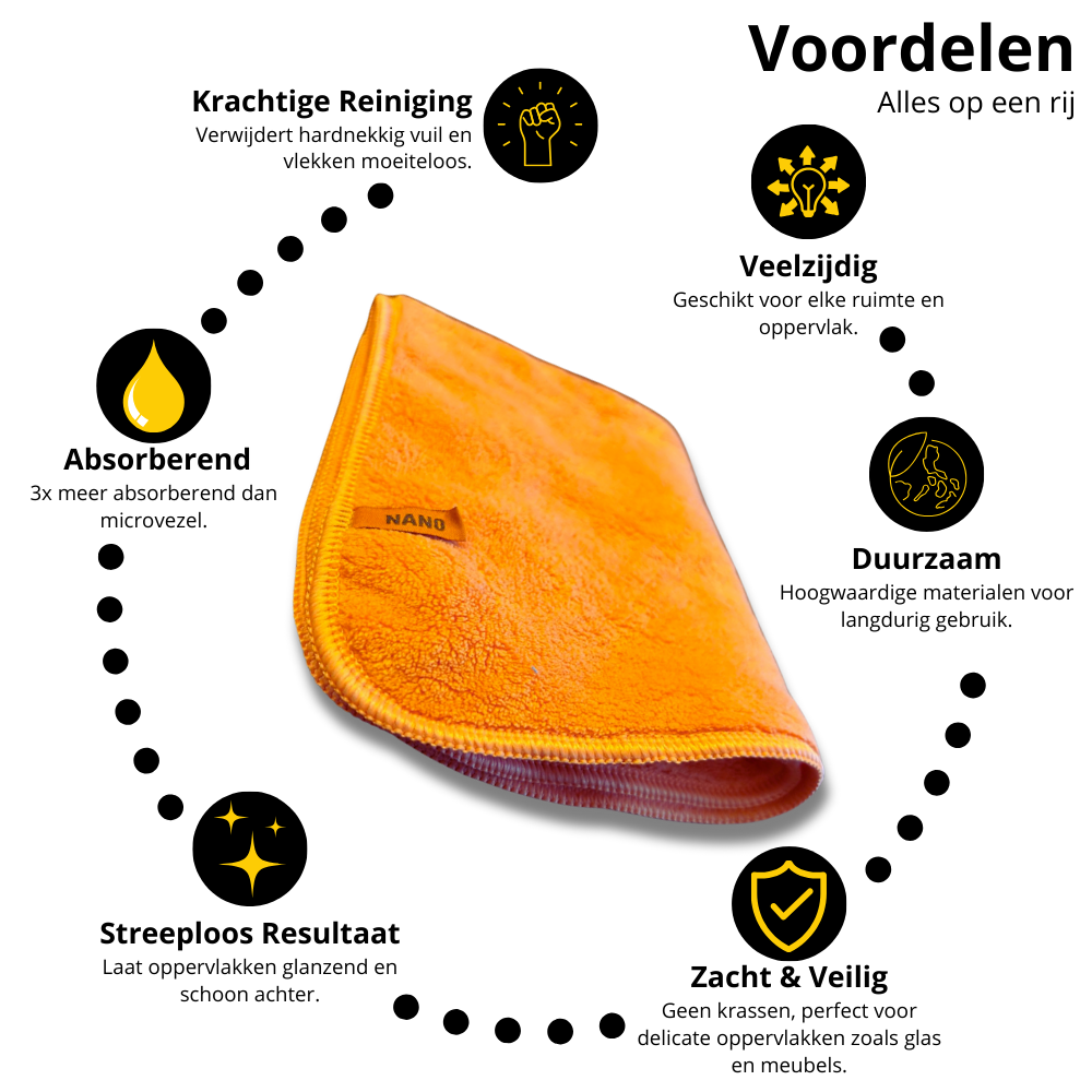 Schoonmaakdoeken - Oranje, 3 stuks